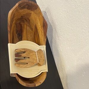 Wooden Salad Bowl and Server Set